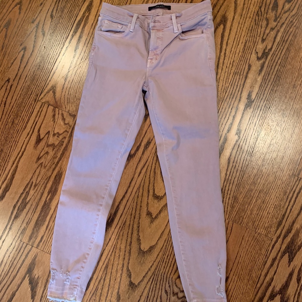 Light Pink Designer J Brand Skinny Stretch Jeans